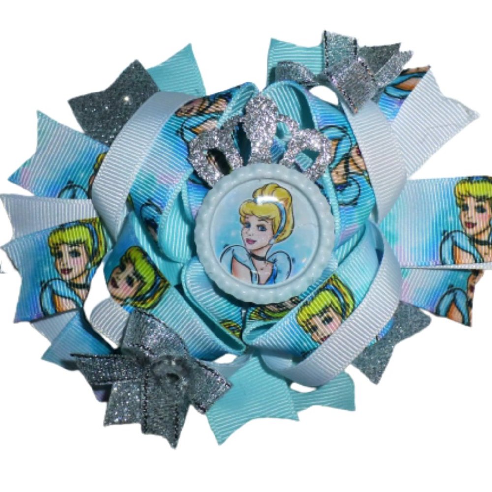 Princess Cinderella Girls 5-Inch Hair Bow Clip